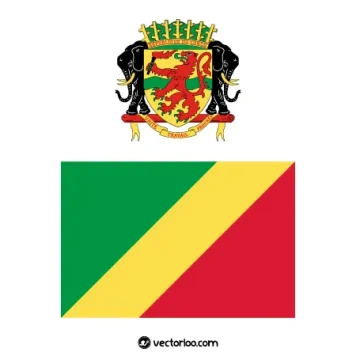 وکتور پرچم کشور کنگو با نشان ملی 1