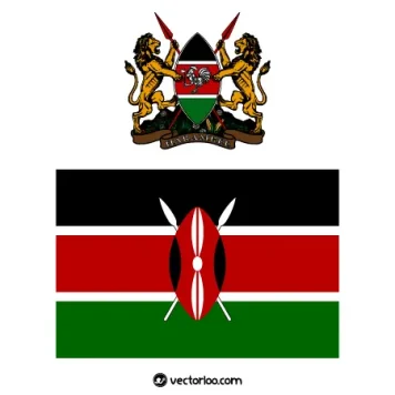 وکتور پرچم کشور کنیا با نشان ملی 1