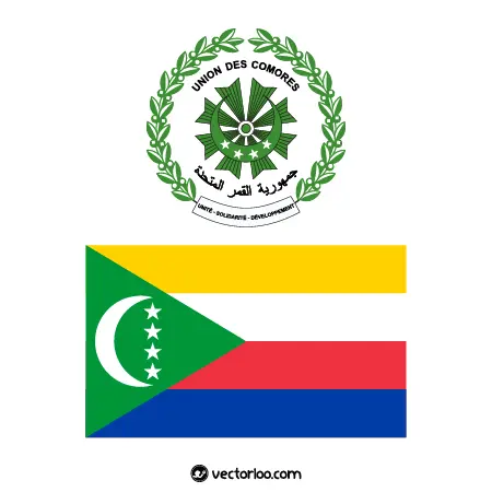 وکتور پرچم کشور کومور با نشان ملی 1