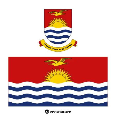 وکتور پرچم کشور کیریباتی با نشان ملی 1