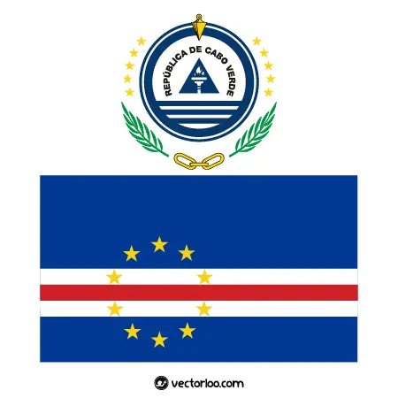 وکتور پرچم کشور کیپ ورد با نشان ملی 1