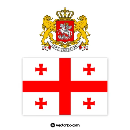 وکتور پرچم کشور گرجستان با نشان ملی 1