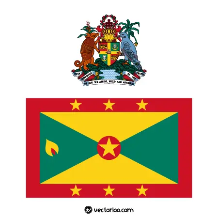 وکتور پرچم کشور گرنادا با نشان ملی 1