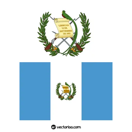 وکتور پرچم کشور گواتمالا با نشان ملی 1