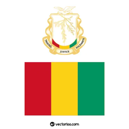 وکتور پرچم کشور گینه با نشان ملی 1