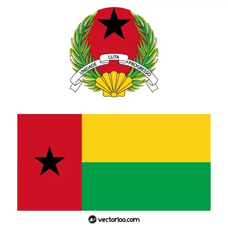 وکتور پرچم کشور گینه بیسائو با نشان ملی 1