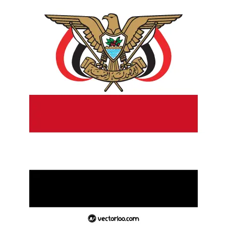 وکتور پرچم کشور یمن با نشان ملی 1