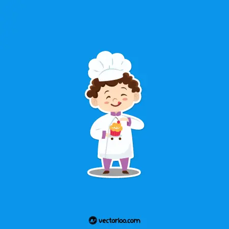 وکتور پسر بچه کارتونی با لباس آشپزی 1