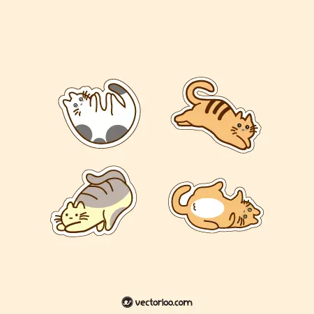 وکتور چهار گربه کارتونی 1