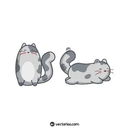 وکتور گربه توسی کارتونی در دو طرح 1