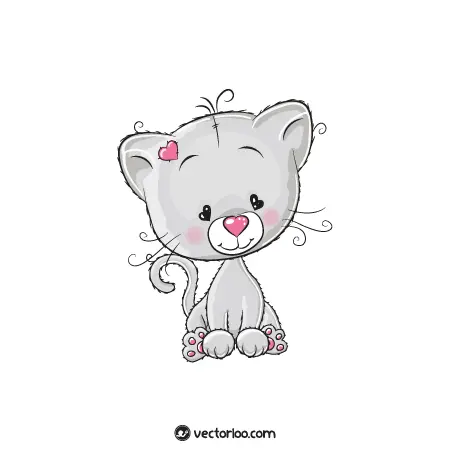 وکتور گربه نازنین رنگی کارتونی 1