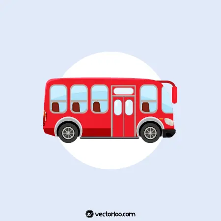 وکتور اتوبوس قرمز کارتونی 1