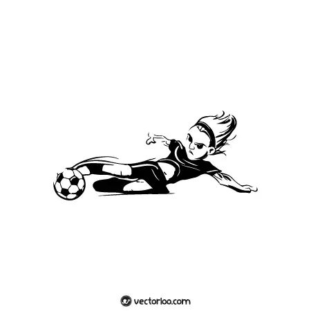 وکتور فوتبالیست کارتونی سیاه و سفید 2