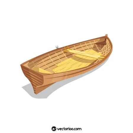 وکتور قایق چوبی سه بعدی 1