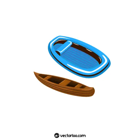 وکتور قایق چوبی و قایق پلاستیکی کارتونی 1