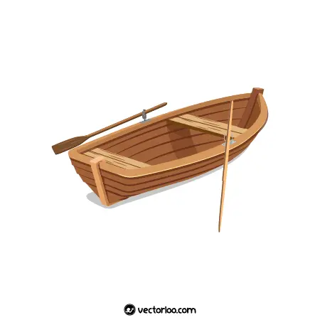 وکتور قایق کوچک کارتونی چوبی 1