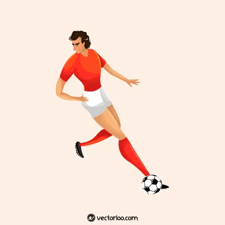 وکتور مرد فوتبالیست با لباس قرمز 1