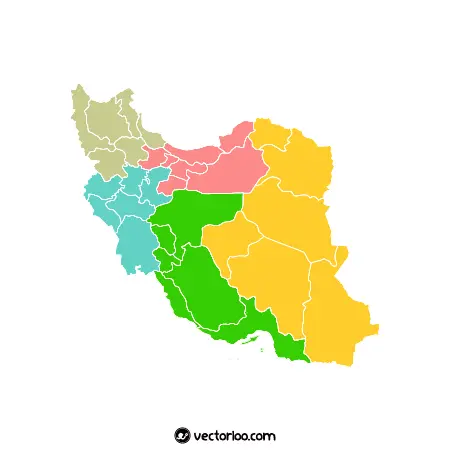 وکتور منطقه‌بندی استان‌های ایران روی نقشه 1