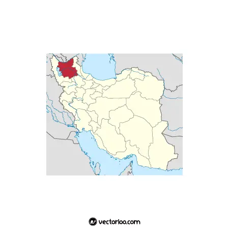 وکتور موقعیت استان آذربایجان شرقی در نقشه ایران 1