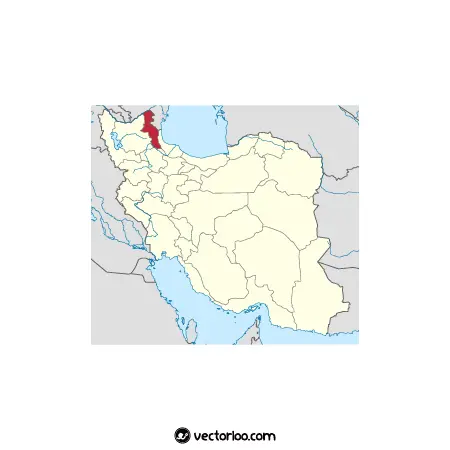 وکتور موقعیت استان اردبیل در نقشه ایران 1
