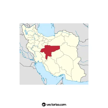 وکتور موقعیت استان اصفهان در نقشه ایران 1