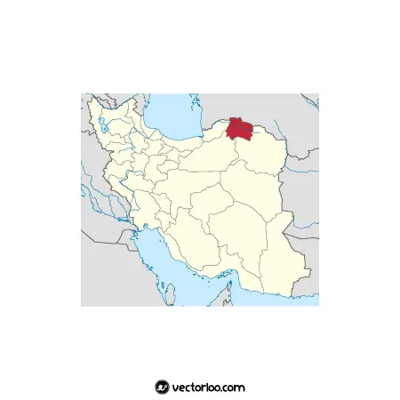 وکتور موقعیت استان بجنورد در نقشه ایران 1