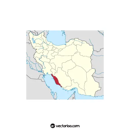 وکتور موقعیت استان بوشهر در نقشه ایران 1