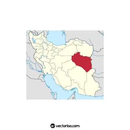 وکتور موقعیت استان خراسان جنوبی در نقشه ایران 1