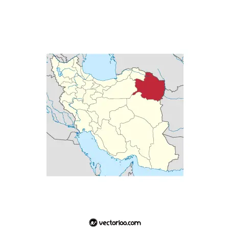 وکتور موقعیت استان خراسان رضوی در نقشه ایران 1