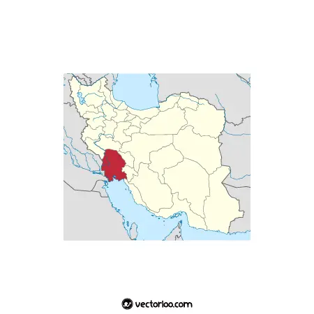 وکتور موقعیت استان خوزستان در نقشه ایران 1