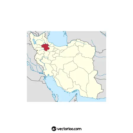 وکتور موقعیت استان زنجان در نقشه ایران 1