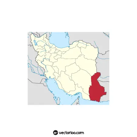 وکتور موقعیت استان سیستان و بلوچستان در نقشه ایران 1