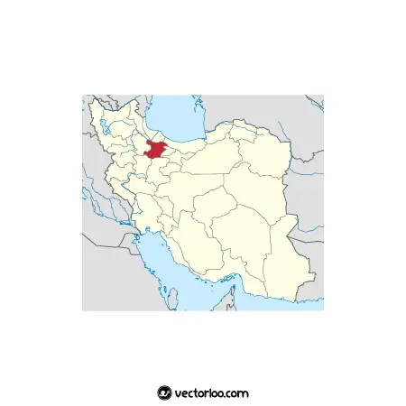 وکتور موقعیت استان قزوین در نقشه ایران 1