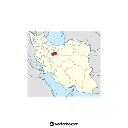 وکتور موقعیت استان قم در نقشه ایران 1