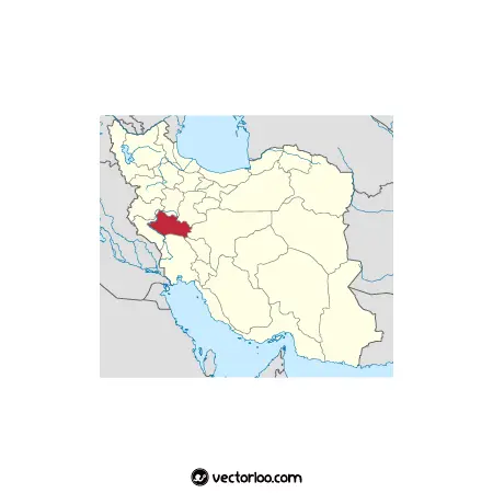 وکتور موقعیت استان لرستان در نقشه ایران 1