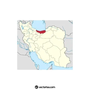 وکتور موقعیت استان مازندران در نقشه ایران 1