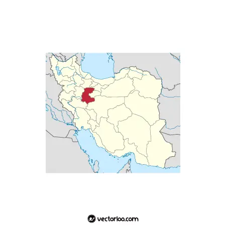 وکتور موقعیت استان مرکزی در نقشه ایران 1