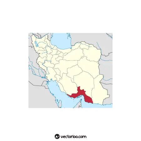 وکتور موقعیت استان هرمزگان در نقشه ایران 1