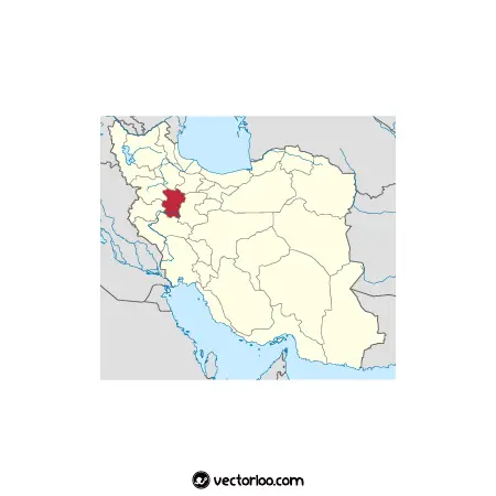 وکتور موقعیت استان همدان در نقشه ایران 1