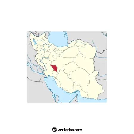 وکتور موقعیت استان چهارمحال و بختیاری در نقشه ایران 1