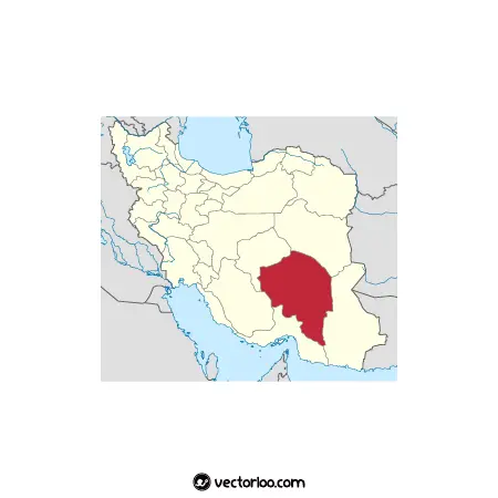 وکتور موقعیت استان کرمان در نقشه ایران 1