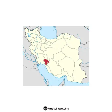 وکتور موقعیت استان کهکیلویه و بویراحمد در نقشه ایران 1