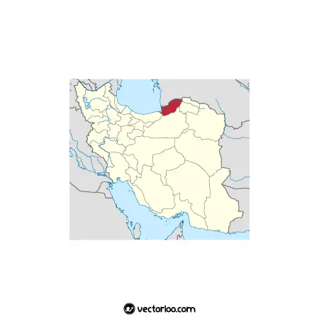 وکتور موقعیت استان گلستان در نقشه ایران 1