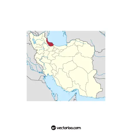 وکتور موقعیت استان گیلان در نقشه ایران 1