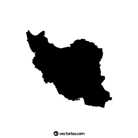 وکتور نقشه ایران یک دست سیاه 1