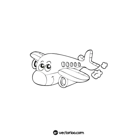 وکتور هواپیما کودکانه بی رنگ 1