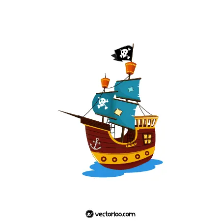وکتور کشتی دزدان دریایی کارتونی نازنین 1
