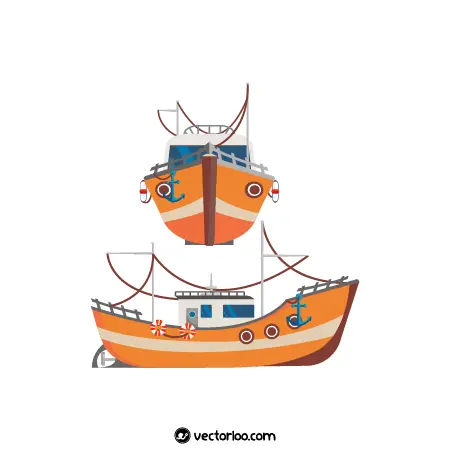 وکتور کشتی نارنجی از دو زاویه 1
