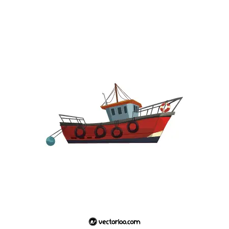 وکتور کشتی کارتونی قرمز 1