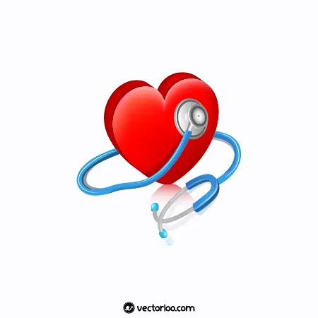 وکتور گوشی پزشکی با قلب 1